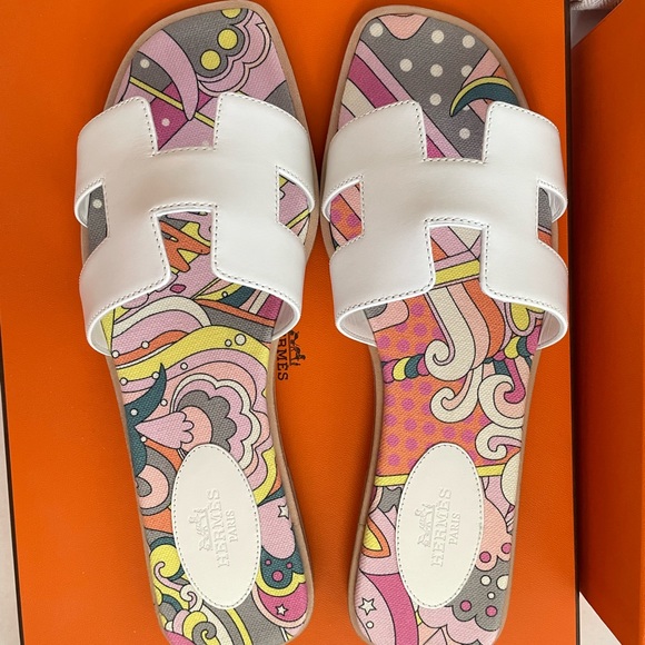 hermes leather H-Slippers Size 37.5 - Picture 3 of 5